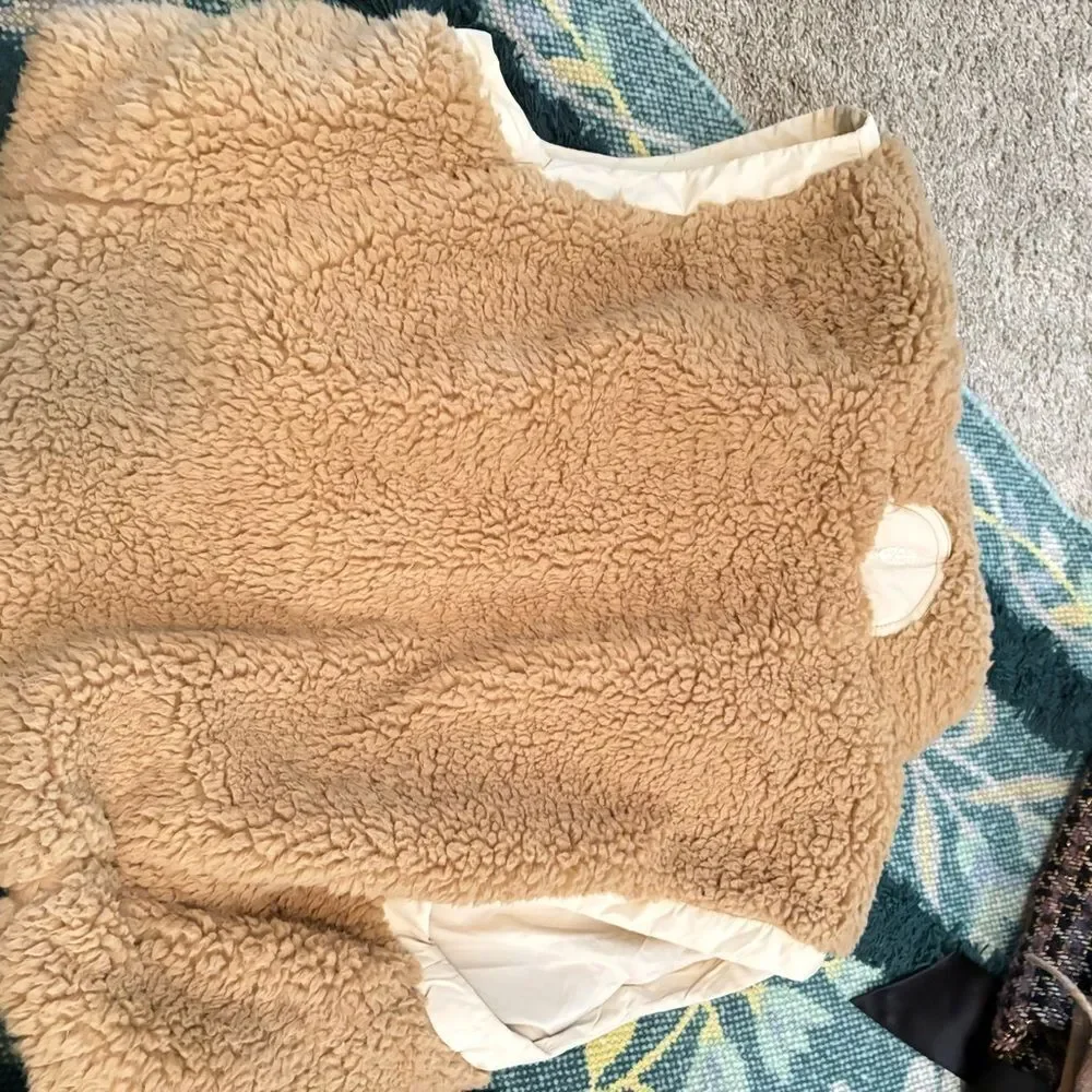 Free People Camel Sherpa Vest XLarge